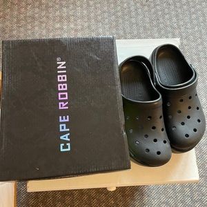 platform black crocs by cape robin. In perfect condition!
